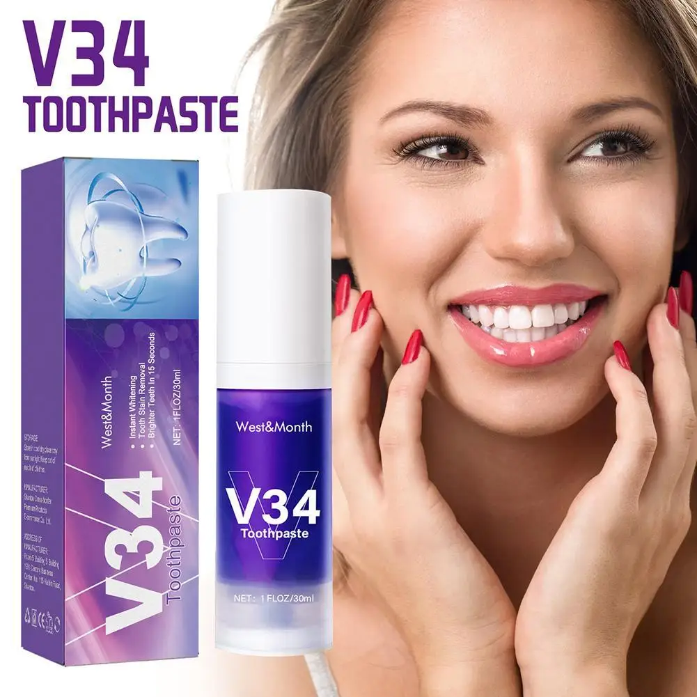 Mousse Detergente Per Denti Viola Pressa In Bottiglia Dentifricio Rinfresca L'Alito Sbianca Le Macchie Dei Denti Rimozione Delle Macchie Pulizia Dei D