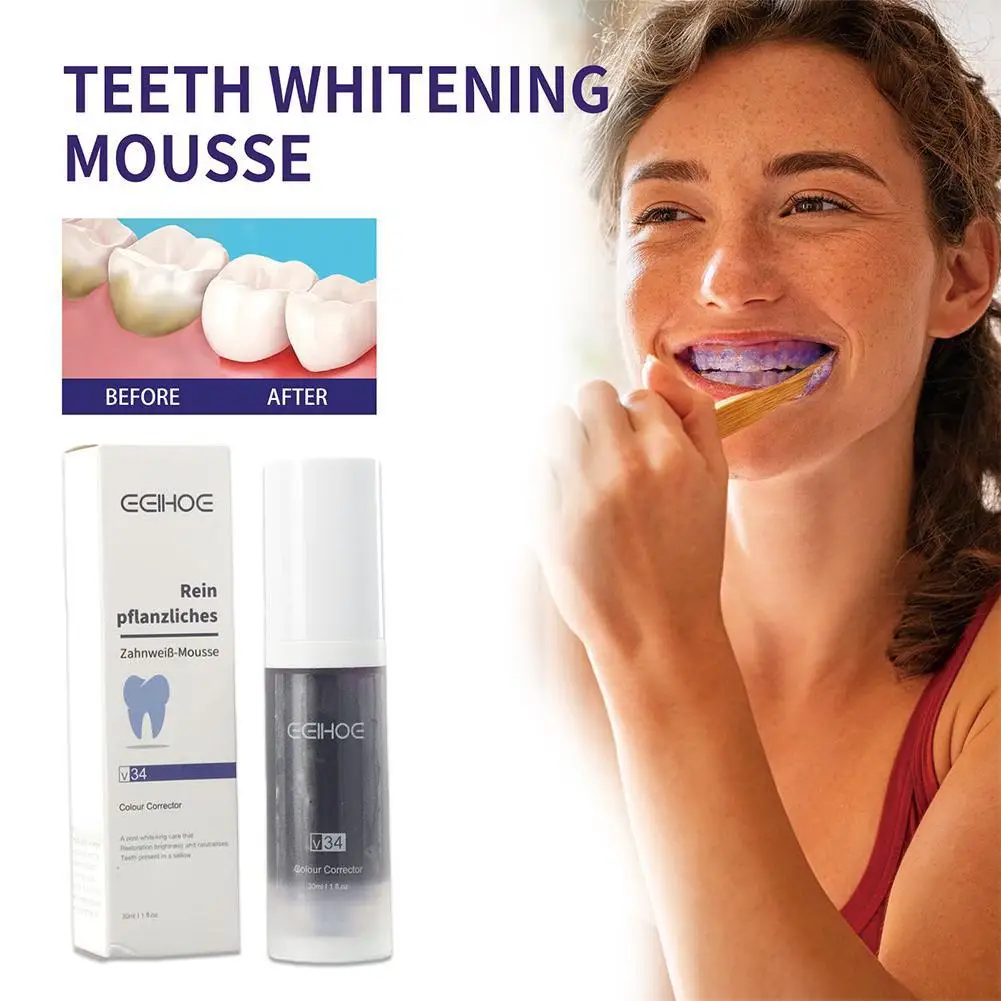 Mousse Detergente Per Denti Viola Pressa In Bottiglia Dentifricio Rinfresca L'Alito Sbianca Le Macchie Dei Denti Rimozione Delle Macchie Pulizia Denta