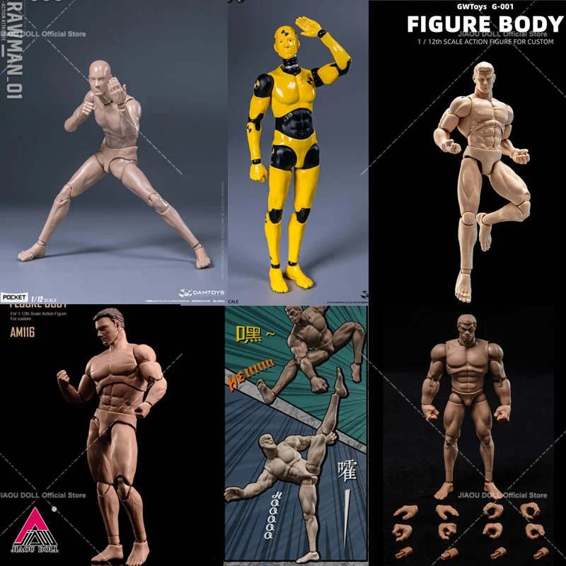 Dps01 Dps02 G001 Tc00 Am116 Scala 1/12 Figura Maschile Testman Crash Test Dummy 6 "Action Figure Modello Drawman Body Dolls Toys