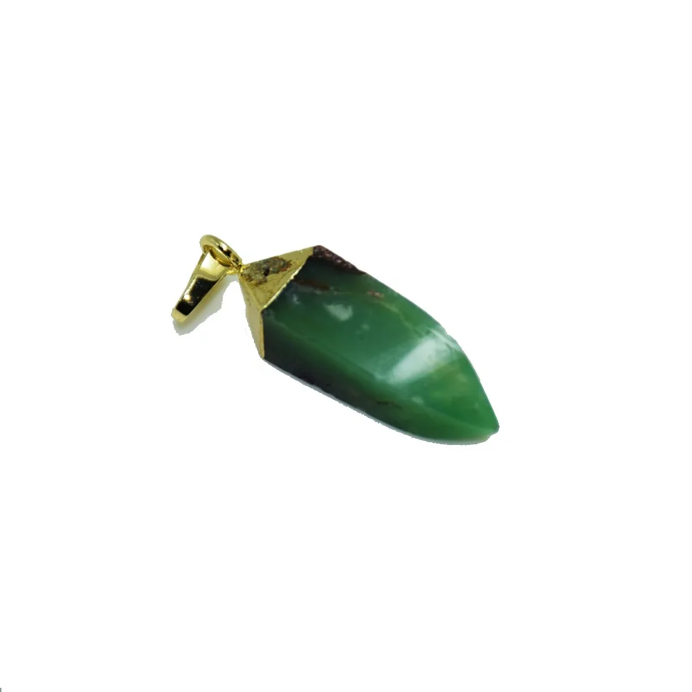 Gioielli Di Moda Ciondolo In Pietra Naturale Australiana Verde Sfaccettato Per Collana Raw Chrysoprase Placcato Oro Healing Women 5Pc