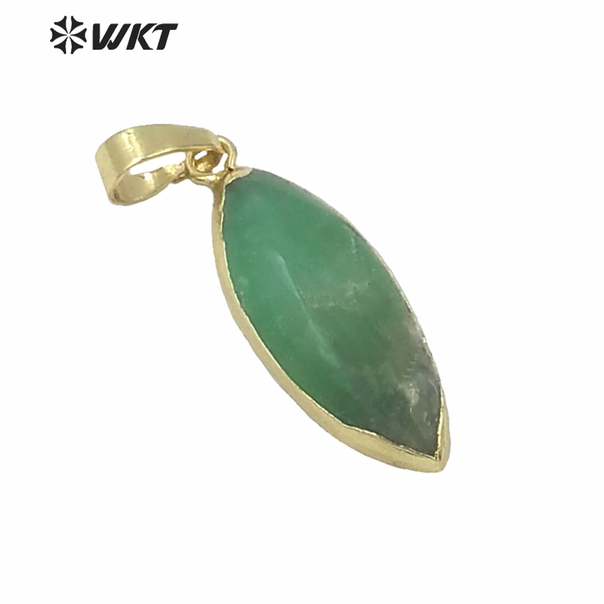 Wt-P1164 Commercio All'Ingrosso Naturale Chrysoprase Ciondolo Con 24 K Gold Trim Forma Dell'Occhio Del Cavallo Australiano Di Pietra Del Pendente Per 