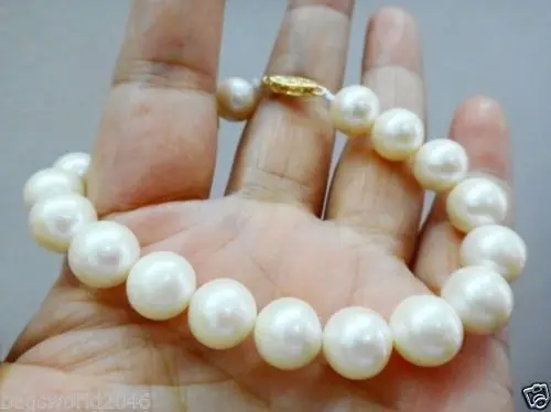 Aaa Noble Natural 10-11Mm Australiano South Sea White Pearl Bracelet 7.5 Pollici