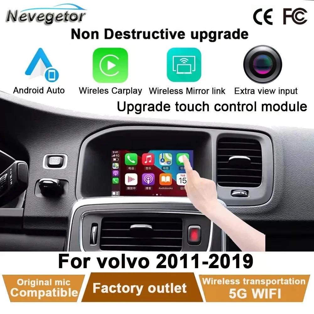 Wireless Apple Carplay Volvo Android Auto Interface Decoder Per Volvo (2011-2019)Xc60 S60 V40 V60 Xc70 S80 C5 Volvo Carplay