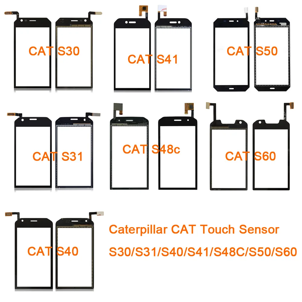 Touch Screen Digitizer Per Caterpillar Cat S30 Cat S40 Touch Screen Pannello Frontale In Vetro Touch Cat S31 S41 S48C S50 S60 Sensor