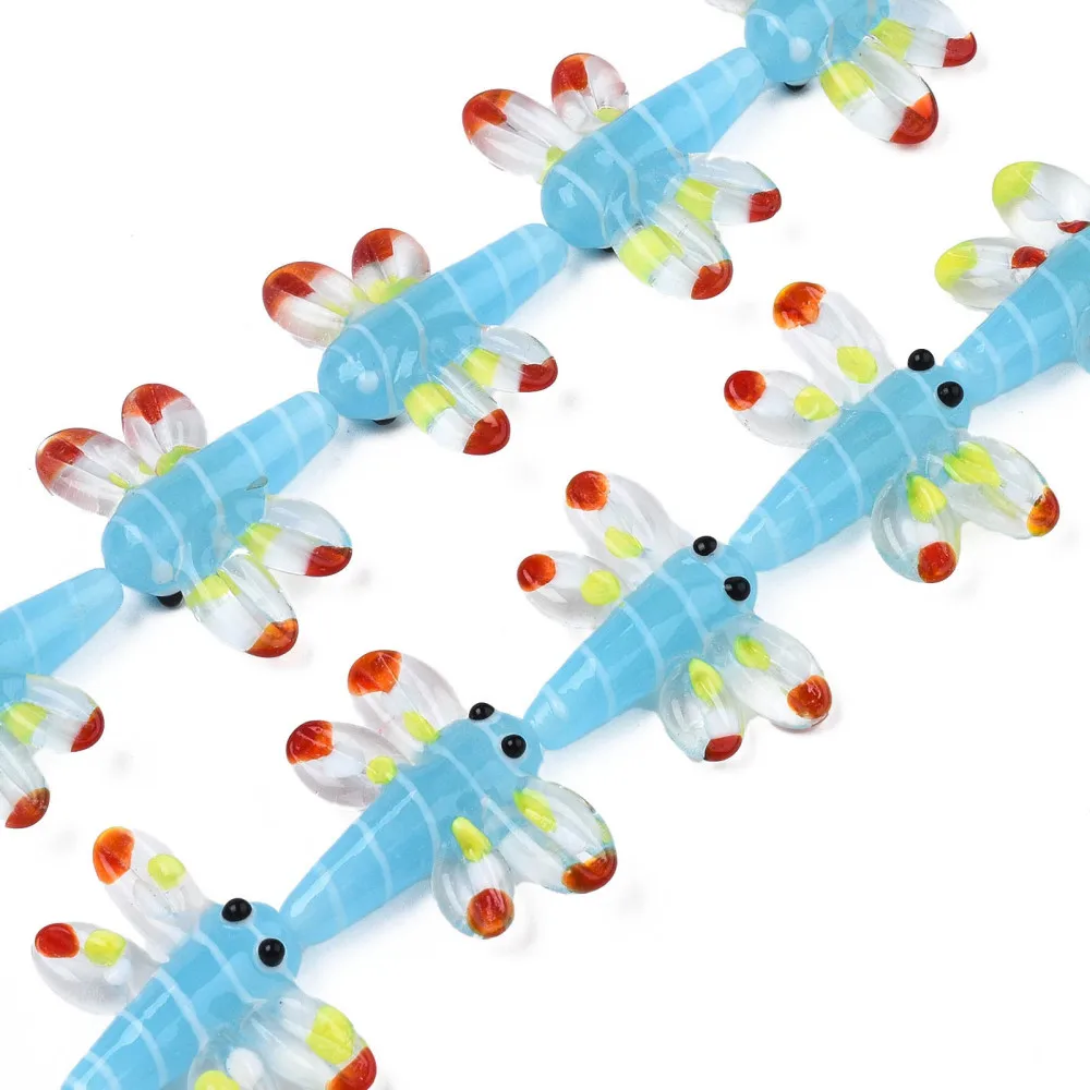 Cute Animal Lampwork Beads Autunno Dragonfly Lampwork Perle Di Vetro Per Gioielli Collana Di Orecchini Fatti A Mano Fai Da Te 20Pc/Strand Muslimah