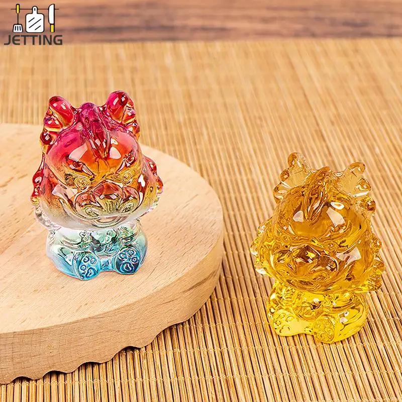 Crystal Little Dragon Figurine Art Glass Small Mitical Animal Paperweight Statue Home Decor