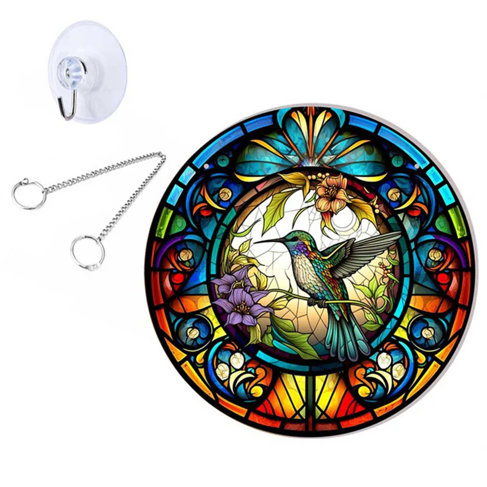 Ornamento Da Appendere Wall Art Acrilico Colibrì Macchiato Sun Catcher Panel Wall Hanging Decor Wall Decor