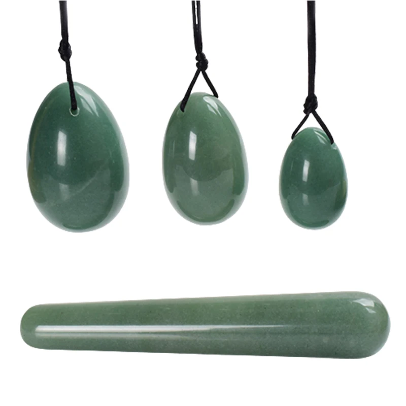 Avventurina Verde Yoni Egg Natural Jade Stone Donna Kegel Egg Palla Di Serraggio Muscolare Vaginale Ladies Kegel Exerciser Massage Ball