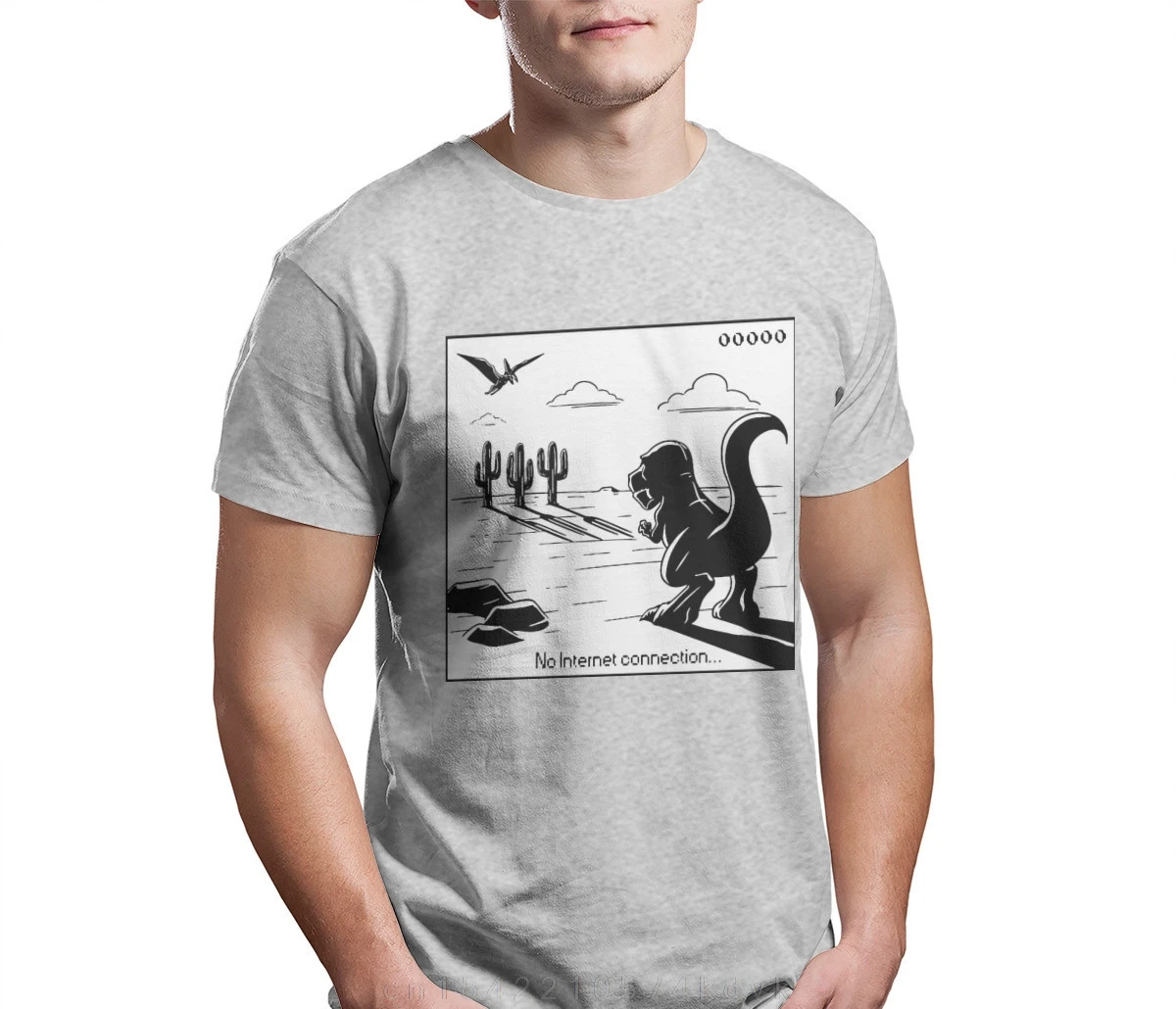 Trex Cactus Browser Network Crash Error Man Tshirt Run Fashion T Shirt Harajuku Felpe New Trend