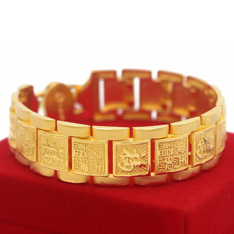 Braccialetto Con Chiusura Per Orologio Con Motivo A Drago Largo Color Oro 24 Carati Puro Per Uomo Bracciale Rigido Con Gioielli Brother Oro Puro De 24