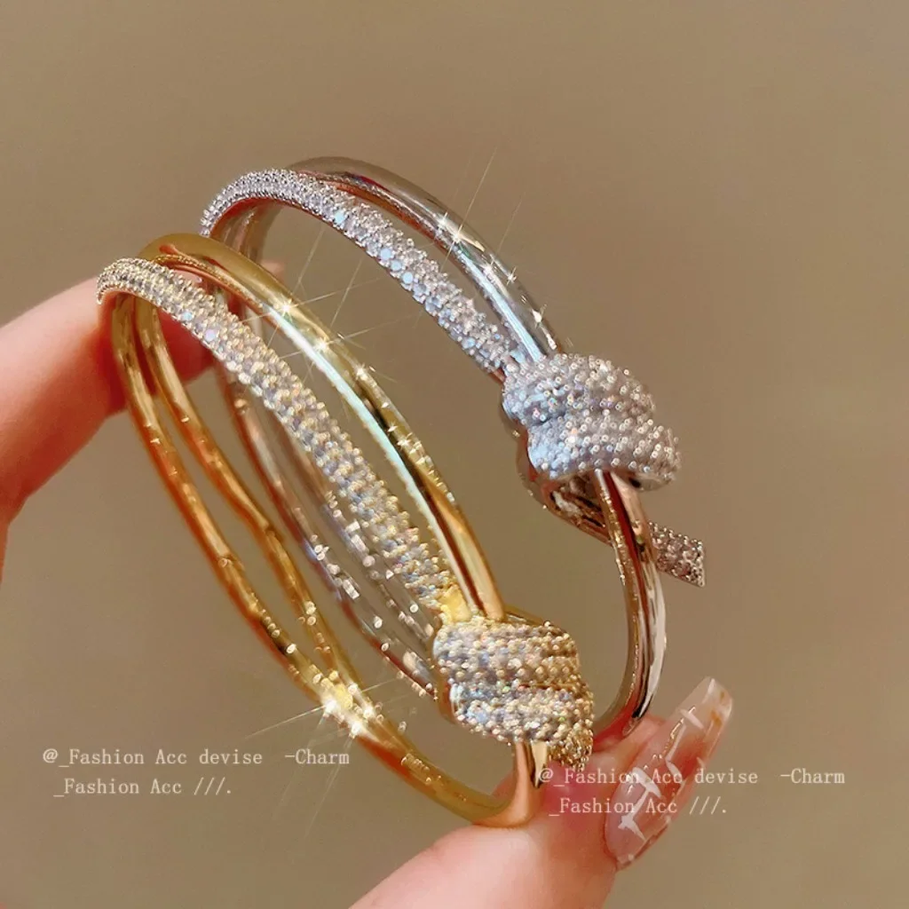 Pulsera De Nudo Cuerda Oro Rosa Para Mujer, Joyeria De Alta Calidad, Regalos Fiesta, Moda Exquisita Gama Alta