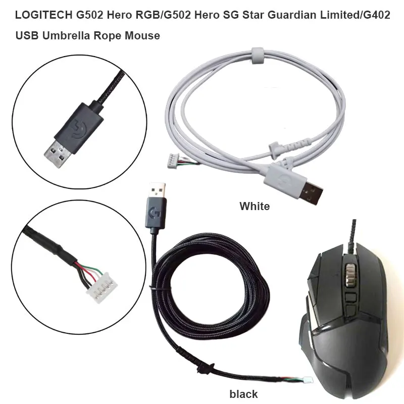 Parti Di Ricambio Compatibili Per Logitech G502 Hero Rgb / G502 Sg Guardian Limited / G402 Usb Paracord Mouse Cable Repair