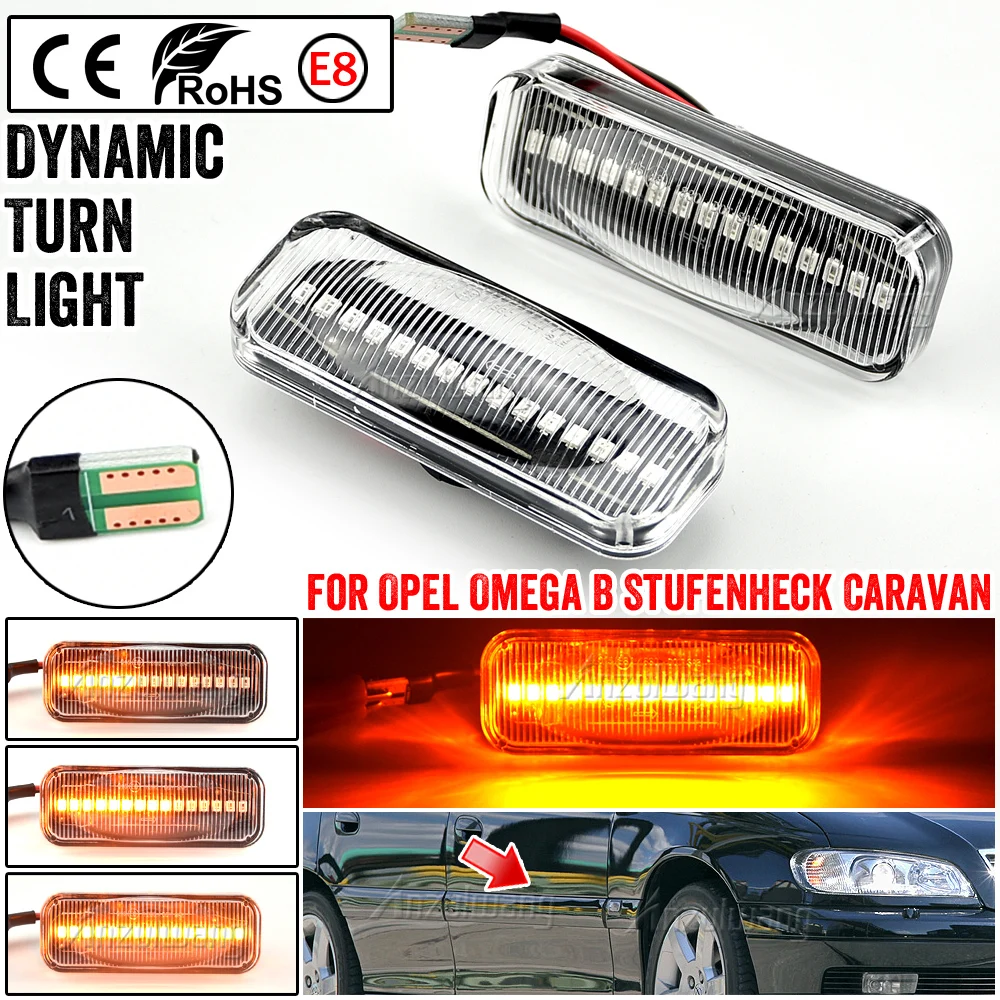 2Pcs Dynamic Led Car Side Marker Lights Ripetitore Luci Di Segnalazione Per Opel Omega B Stufenheck Caravan 1994-2003
