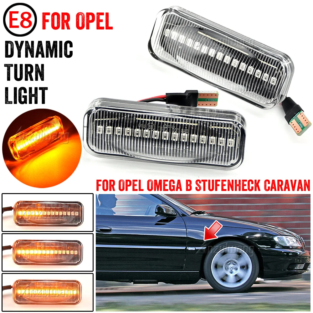 2Pcs Dynamic Led Car Side Marker Lights Ripetitore Luci Di Segnalazione Per Opel Omega B Stufenheck Caravan 1994-2003