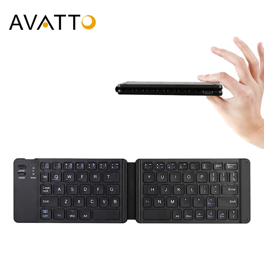 Avatto Light-Handy Mini Tastiera Pieghevole Wireless Bluetooth, Tastiera Wireless Pieghevole Per Telefono Tablet Ios/Android/Windows Ipad