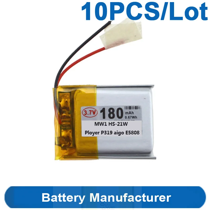 10 Pz/Lotto Originale Sostituisce La Batteria 180Mah Mw1 Per Sony Ployer P319 Aigo E5808 Per Nokia Hs-21W Mp3 Mp4 Batterie Akku