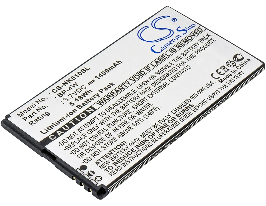 Batteria 1400Mah Bp-4W Per Nokia Lumia 810 Lumia 822