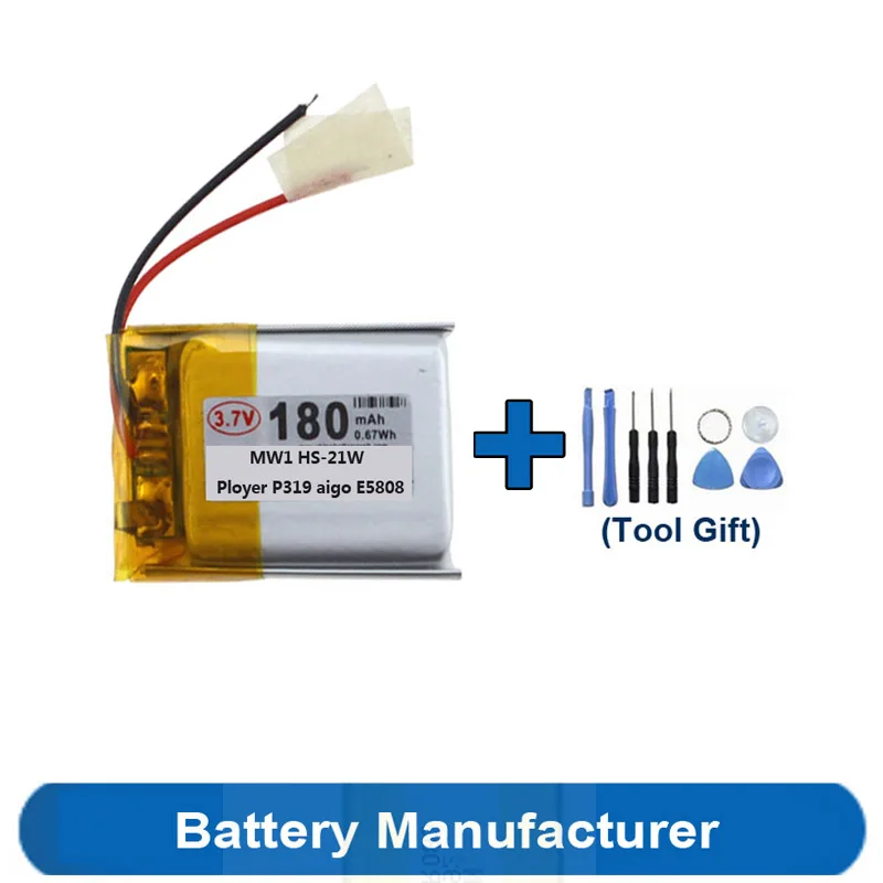 Toolset Regalo + 180Mah 402025 Batteria Per Sony Mw1 Per Nokia Hs-21W Ployer P319 Aigo E5808 Mp3 Mp4 Accumulatore Batterie Akku