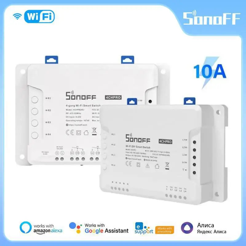 Itead Sonoff 4Ch R3/4Ch Pro R3 4 Gang Wifi Smart Switch Modulo Interlock Inching Controllo Rf Per Ewelink Alexa Google Home Alice