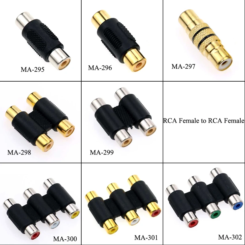 1 Pz Rca Femmina A Rca Femmina Cavo Audio Video Jack Spina Adattatore Connettore Rca A 2/3 Rca Jack