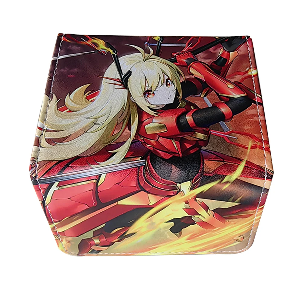 Anime Cards Leather Box Sky Striker Ace Tcg Cards Protector Hold 100 + Cards Game Storage Case Per Mtg/Pkm/Ygo/Trading Cards