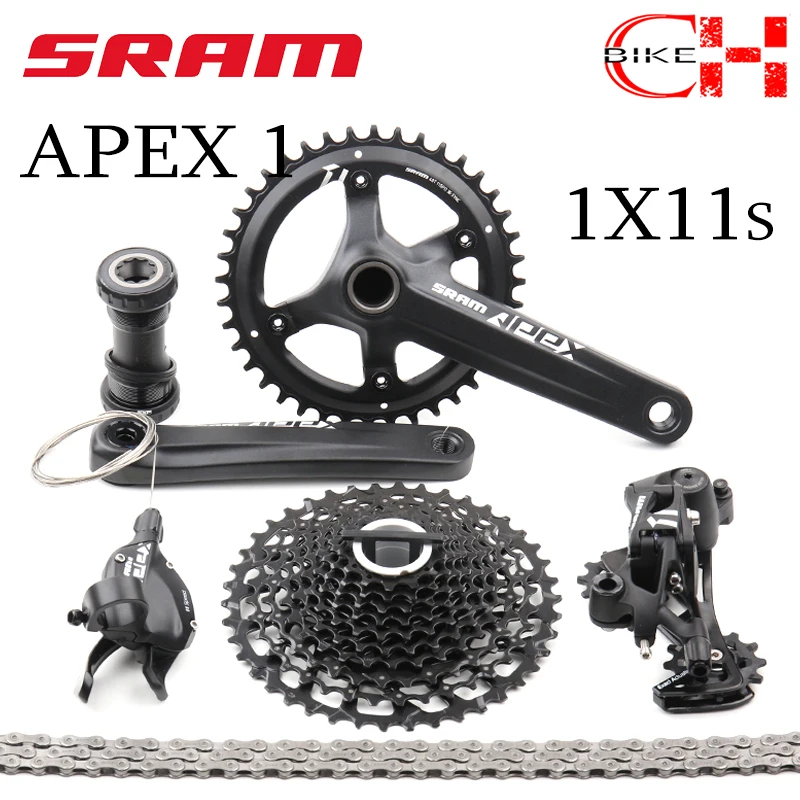 Sram Apex 1 1X11 Speed Road Bike Off-Road Gxp Groupset Shifer Grilletto Deragliatore Posteriore 11-42T Cassetta Cross Country Kit Bicicletta