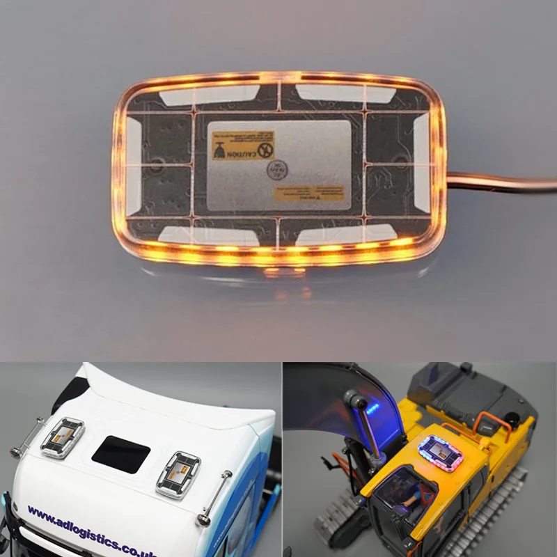 Led Rosso Blu Giallo Spia Lampada Da Tetto Per 1/10 1/14 Tamiya Truck Scania 770S Volvo Car Rc Escavatore Huina Cat Abolite