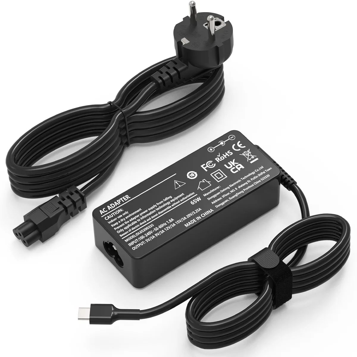 Caricabatterie 65W Tipo C Per Laptop Lenovo Pc, 20V, 3,25A Caricatore Usb C Laptop Per Computer Lenovo Thinkpad X1 Carbon Yoga X270, X280,