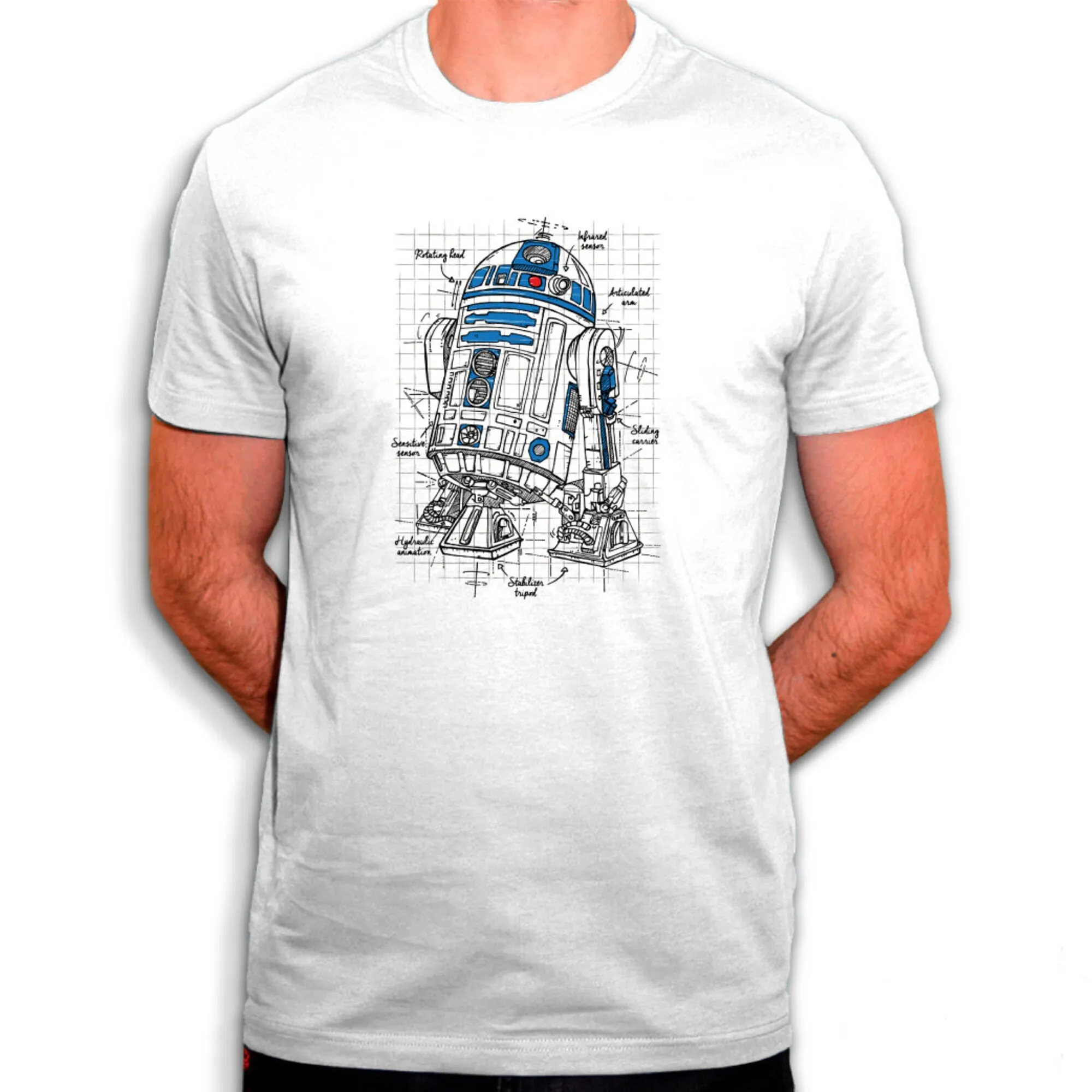 Fanart Of R2D2 Maglietta Da Uomo Robot Più Accattivante A Maniche Lunghe O Corte