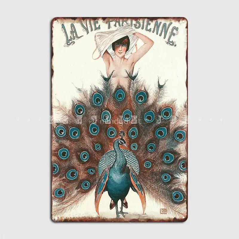La Parisienne Peacock Art Deco Poster Targa In Metallo Poster Wall Pub Club Bar Crea Decorazioni Da Parete Poster In Latta