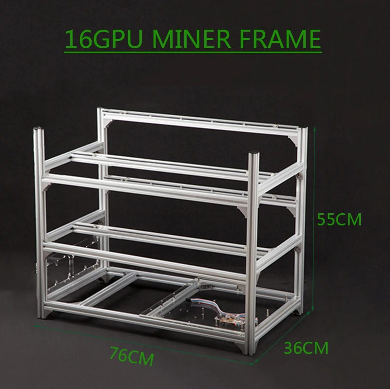 Server Miner Case 16 Gpu Alluminio Btc Mining Rig Rack Impilabile Telaio Ad Aria Aperta Per Ethereum Mining Eth Etc Bitcon Ess Chassis