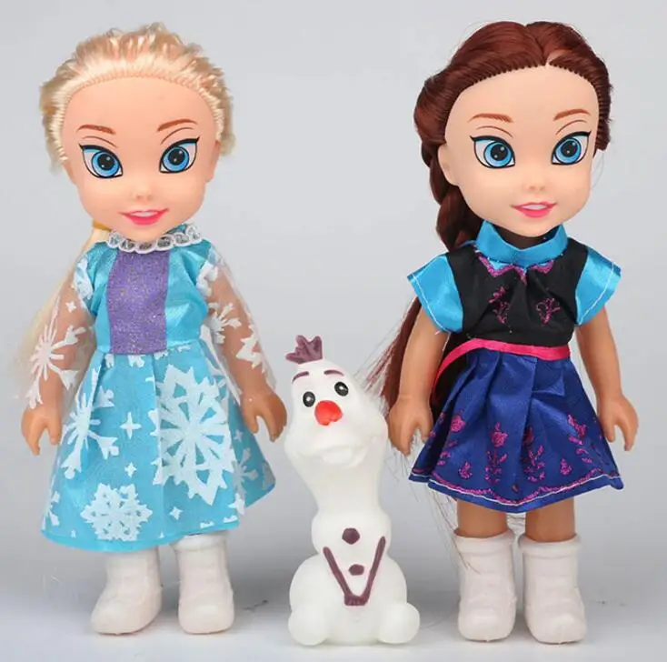 3Pcs Elsa Anna Action Figure Toys 16Cm Elsa Mobile Figure Dolls Regali Di Natale Giocattoli Per Bambini Ragazze