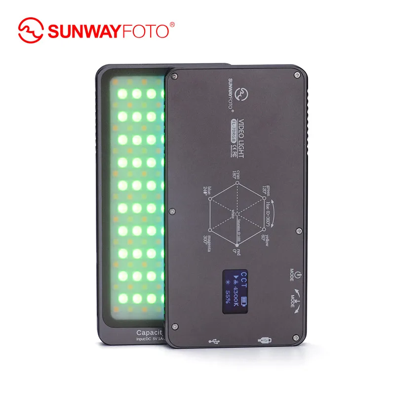 Sunwayfofo Led Video Light Fl-70Rgb Per Studio Fotografico Fotografia Su Fotocamera Dslr Vlog Youtube Video Studio Lighting Fl-70 Rgb