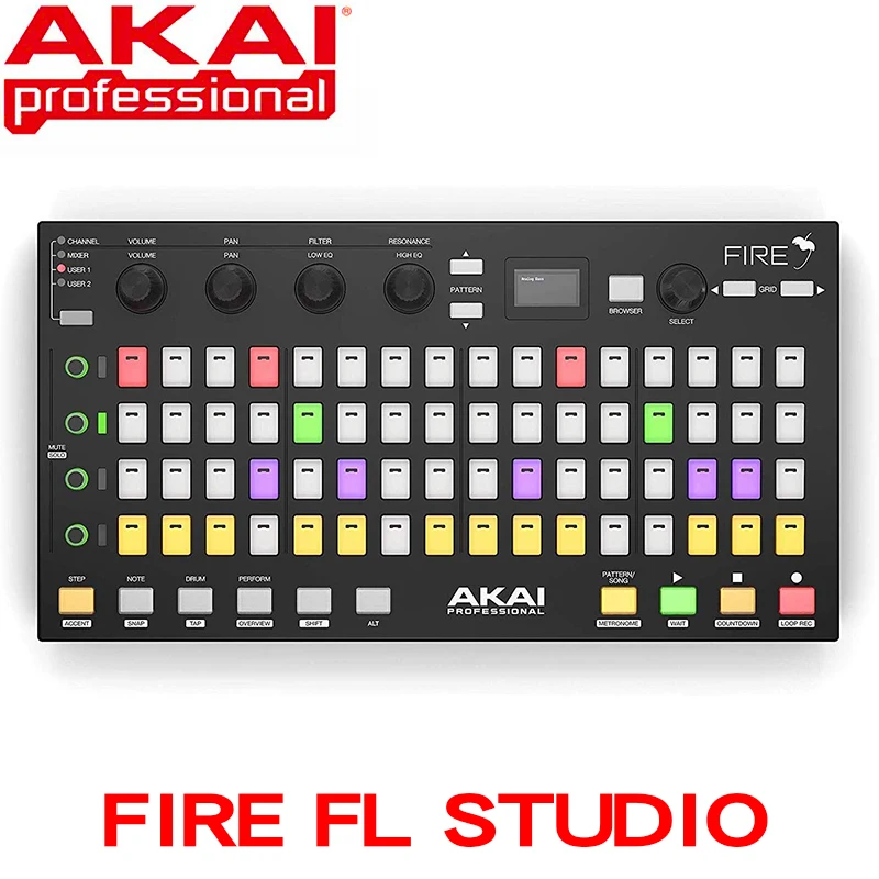 Akai Fuoco Professionale Fl Studio Prestazioni Di Controllo, 4X16 Velocità Sensibile Rgb Fibbia Matrix, Display Oled