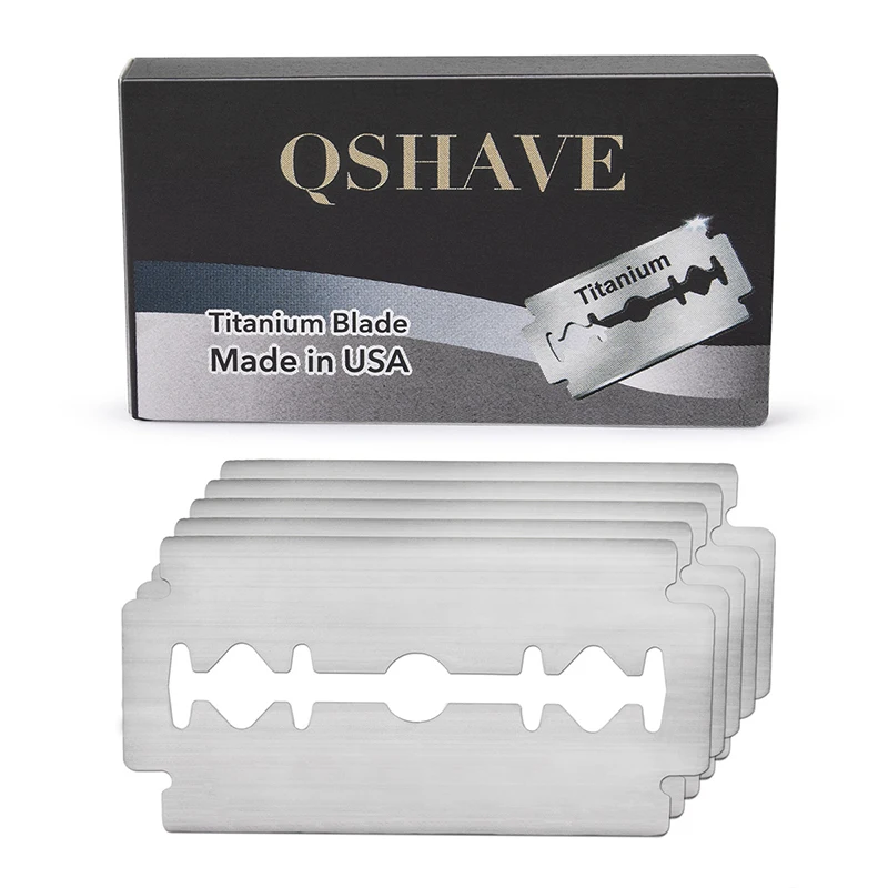 Qshave Doppio Bordo Rasoio Di Sicurezza Lama Di Rasoio Lama Di Titanio Classico Di Sicurezza Lama Di Rasoio Made In Usa, 10 Lame