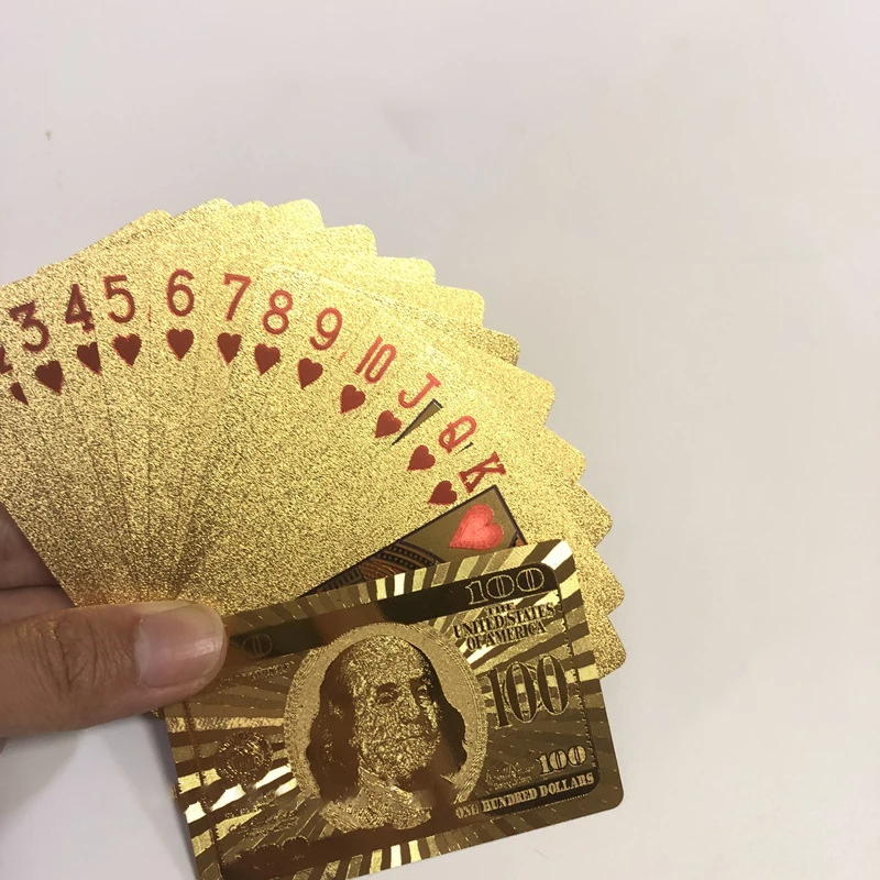 Carte Da Gioco Carte Da Gioco Foil Gold 100 Usd/ 500 Euro Foil Cards Carte Di Plastica Impermeabili Per La Festa In Famiglia