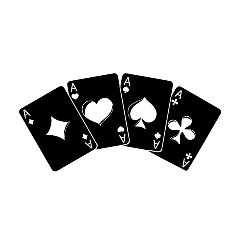 Fashion Poker Game Casino Vinyl Decor Car Sticker Graphic Personalizzato Riflettente 15.1*7.4Cm