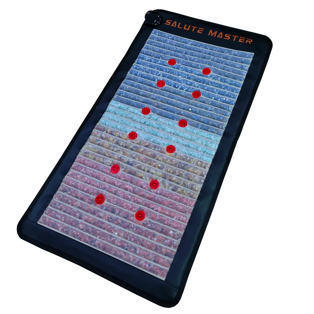 Ms-4500B Rainbow Chakra Mat 7 Cristalli Pemf Magnetic Photon Light Therapy Ioni Negativi Thermal Heat Mat Tress Mini 20 X40''