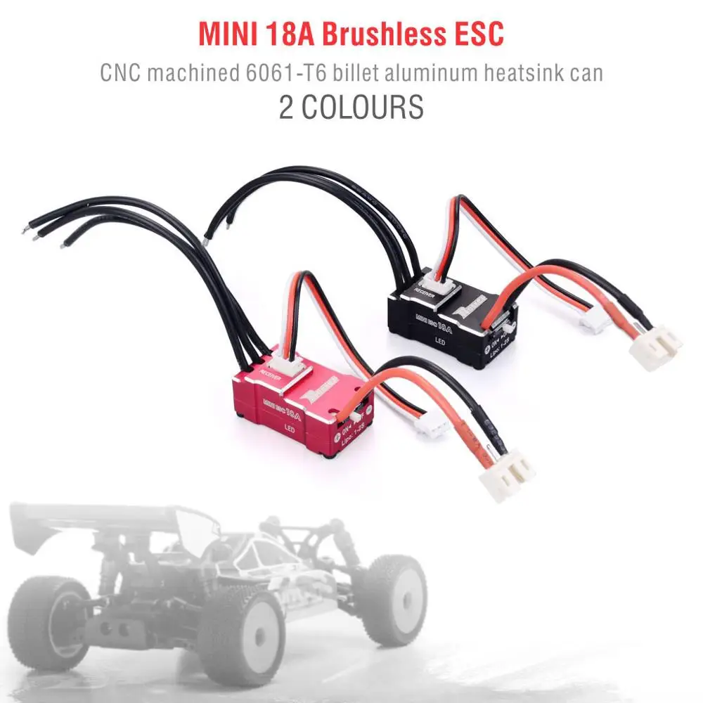 Rocket Mini 18A Esc Brushless Regolatore Di Velocità Elettrico Per Kyosho Mini-Z Awd 4-Drive 1/24 1/28 1/32 Rc Drift Zanzara Mini Auto