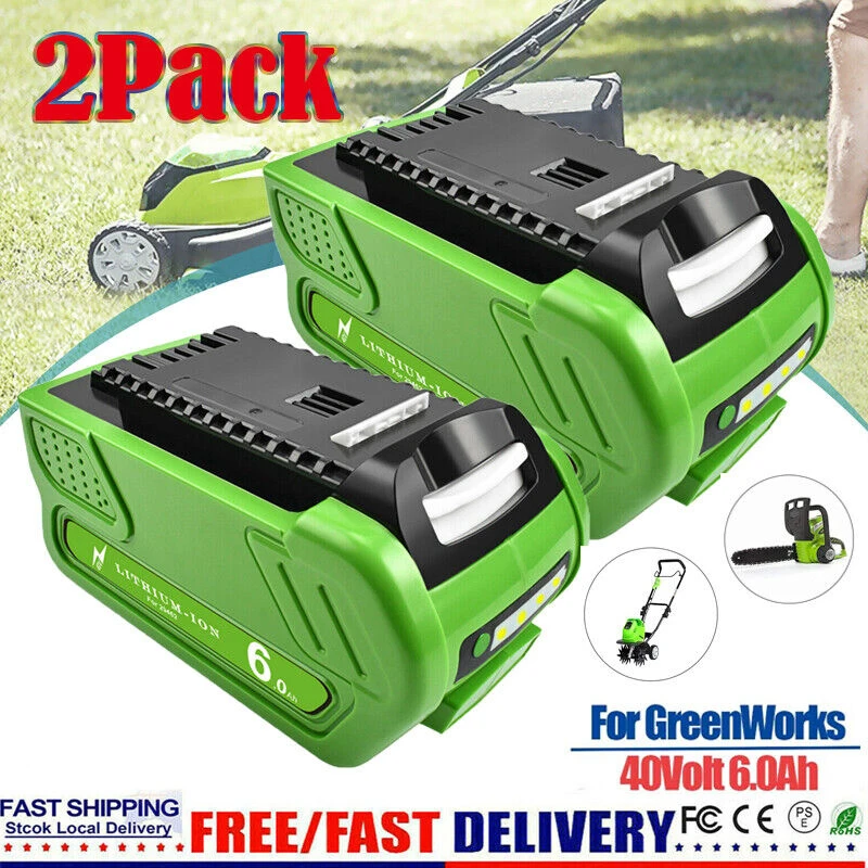 Batteria Battool Per Creabest Greenworks 29462 29472 40V 6000Mah 22272G-Max Gmax Batteria Per Tosaerba A Batteria Senza Fili