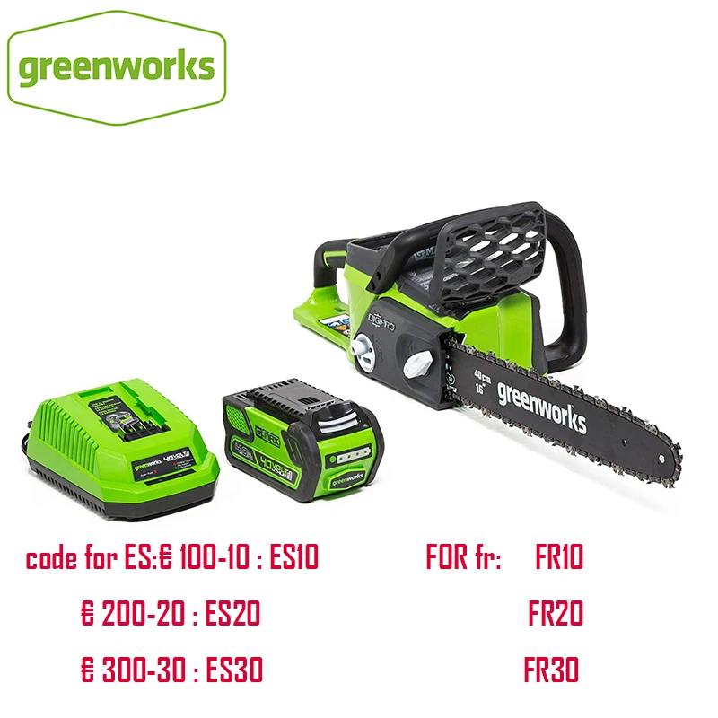Greenworks Gd40Cs 40V 1500W 12 M/S Motosega A Batteria A Velocità Di Catena Motosega A Motore Senza Spazzole