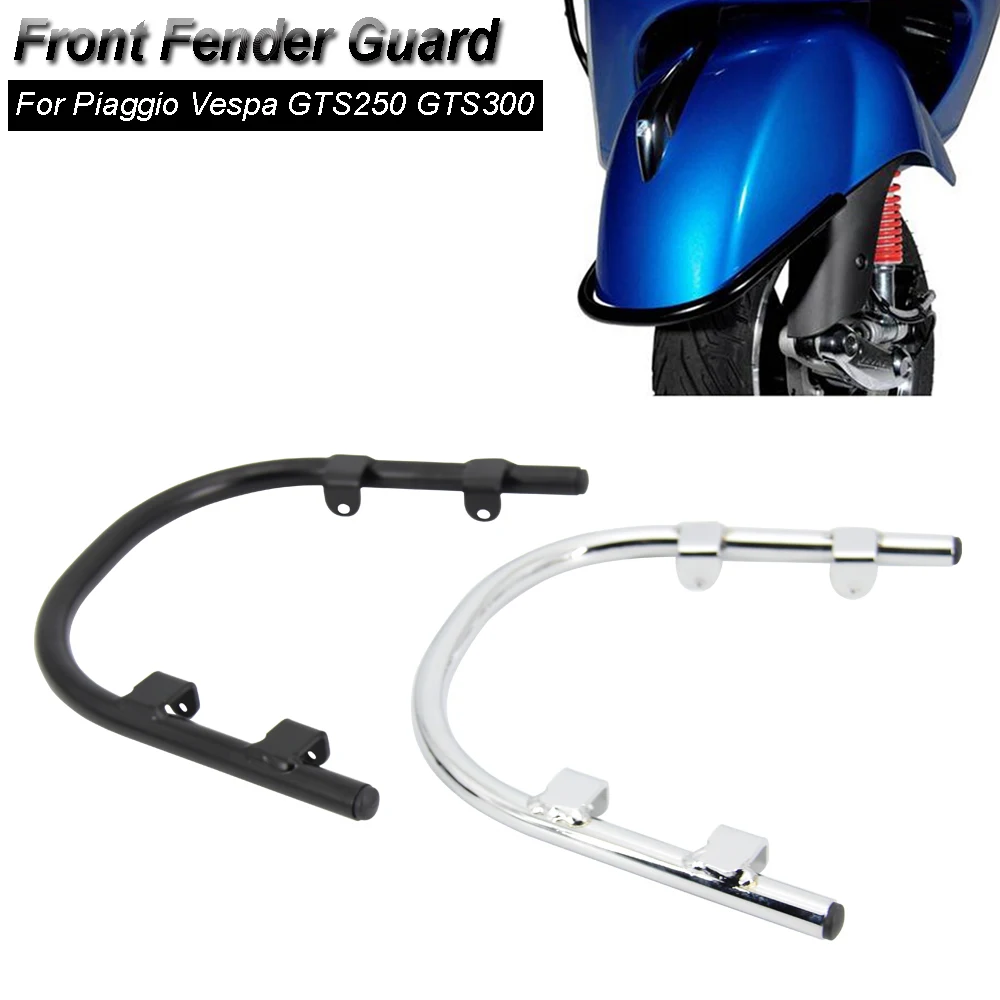 Protezione Telaio Parafango Parafango Anteriore Moto Nero/Cromato Per Piaggio Vespa Gts250 Gts300