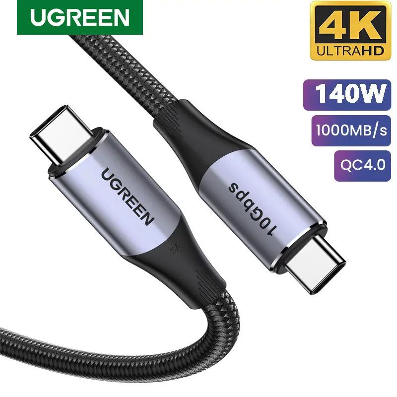 Ugreen 140W Usb C Gen2 Per Iphone 15 Macbook Pro Ipad Samsung S23 Usb 3.1 Cavo 10Gbps Supercharger 4K Hd Usb C A Usb C Cable