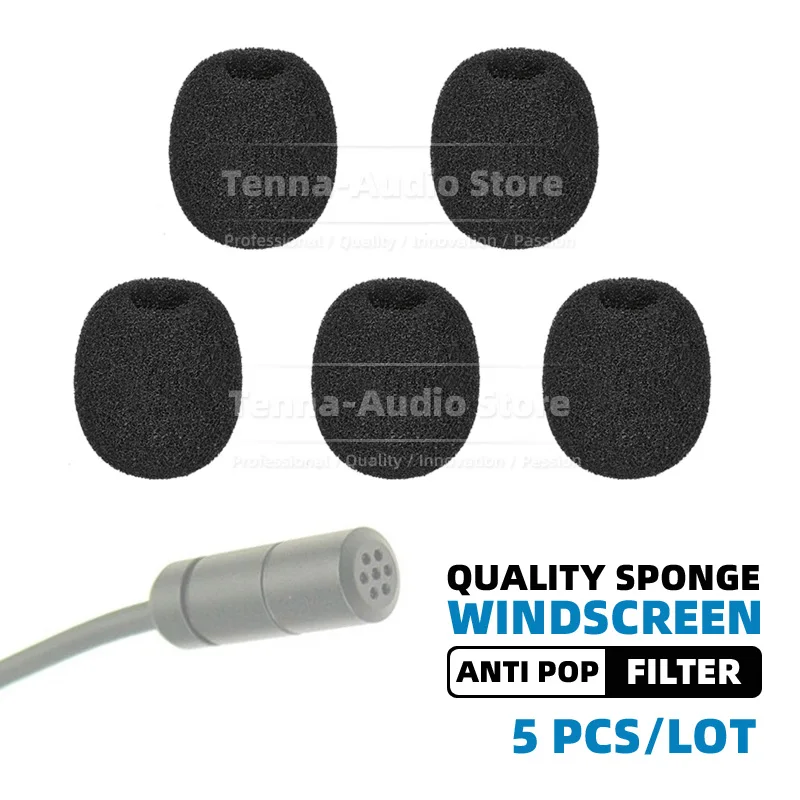 5 Pz Spugna Parabrezza Copertura Per Sony Uwp-D1 Uwp V1 V6 D1 Lavalier Microfono Tie Clip Sul Mic Schiuma Pop Filtro Parabrezza