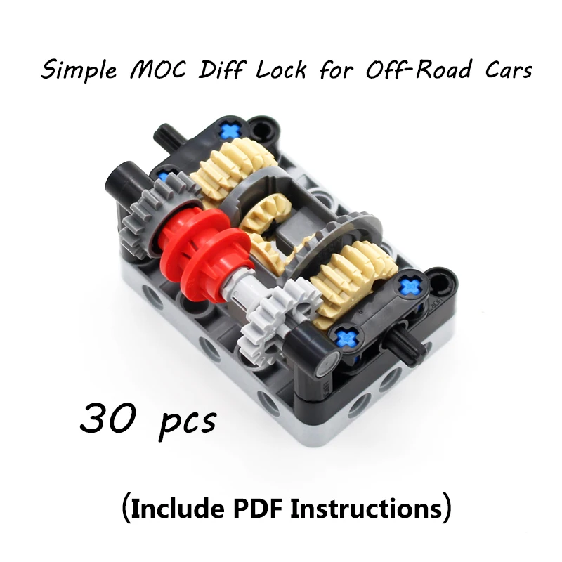 30 Pcs Moc Fuoristrada Ad Alta Tecnologia Semplice Diff Lock Kit Ingranaggi Differenziali Incorniciati Mattoni Differenziali Set Building Blocks Gioca