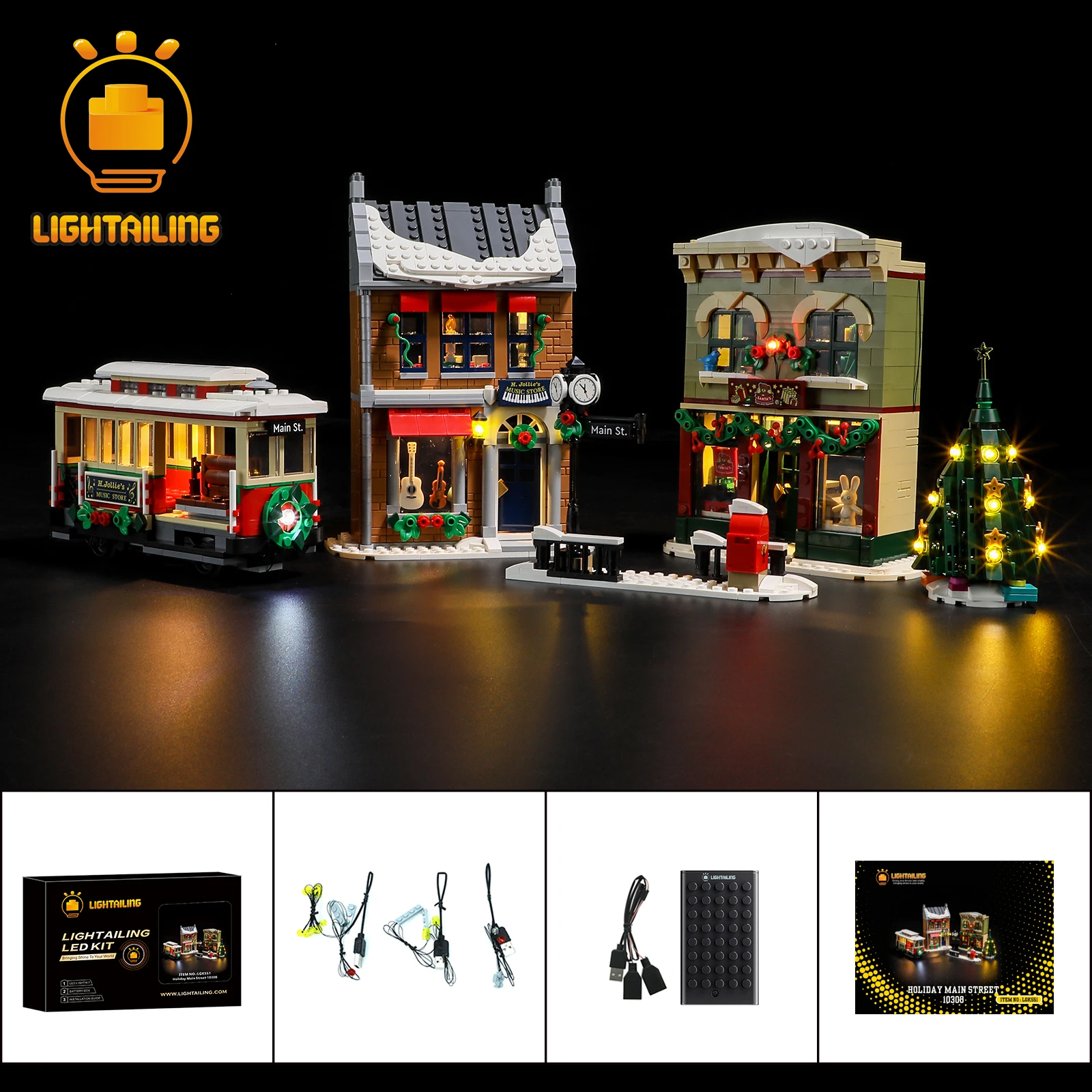 Lightailing Led Light Kit Per Il 10308 Holiday Main Street Building Blocks Set (Non Includere Il Modello) Giocattoli Per Bambini