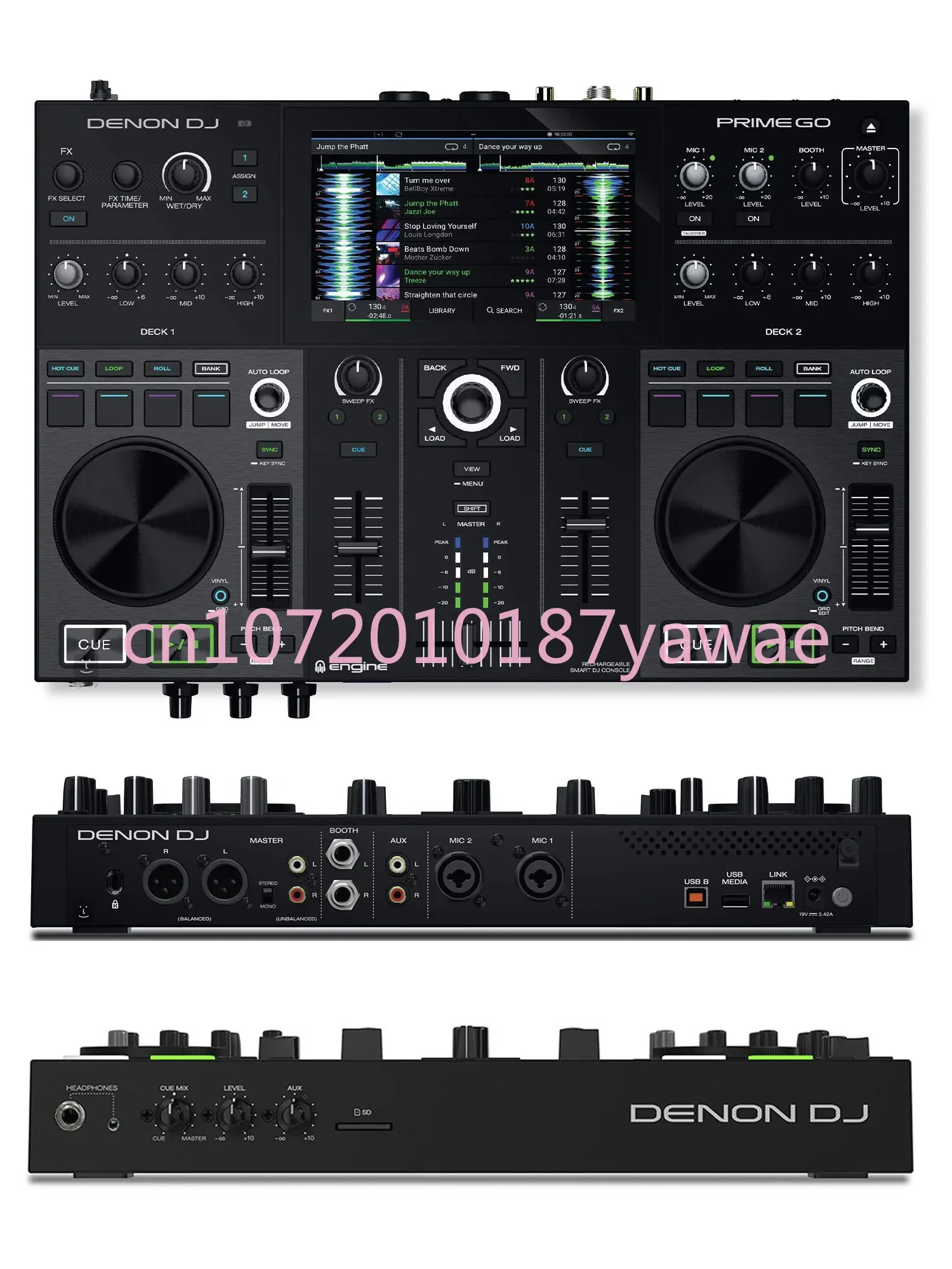 Denon Prime Go Dj All-In-One Usb Flash Disk Recorder Sd Card Touch Screen Batteria Al Litio Campeggio All'Aperto