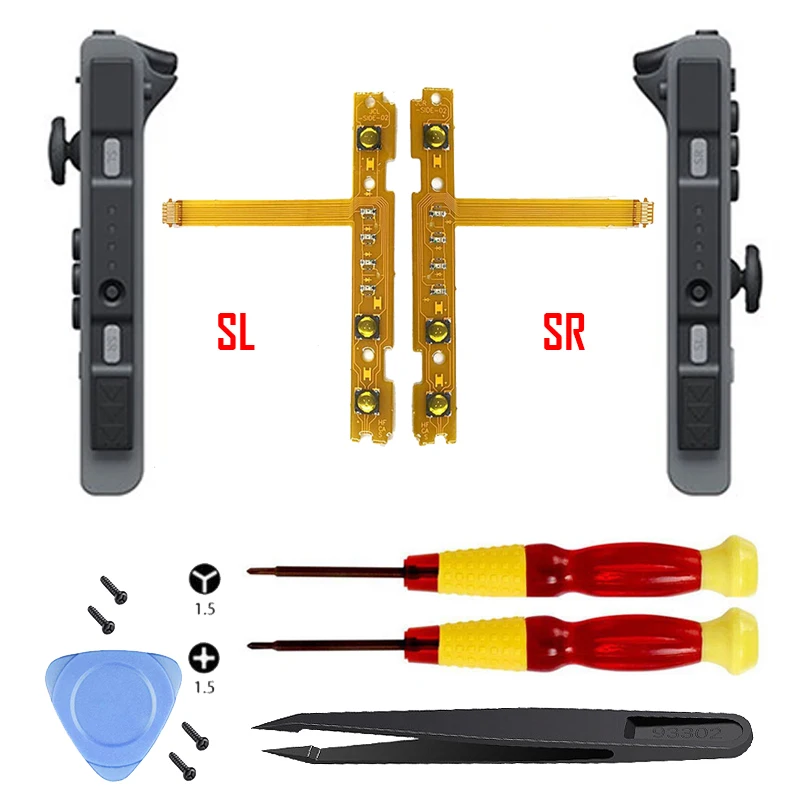 Sostituzione Per Nintendo Switch Joycon Joy Con Sr Sl Button Key Ribbon Flex Cable Per Ns Repair Cable Con Cacciavite Kit Tool