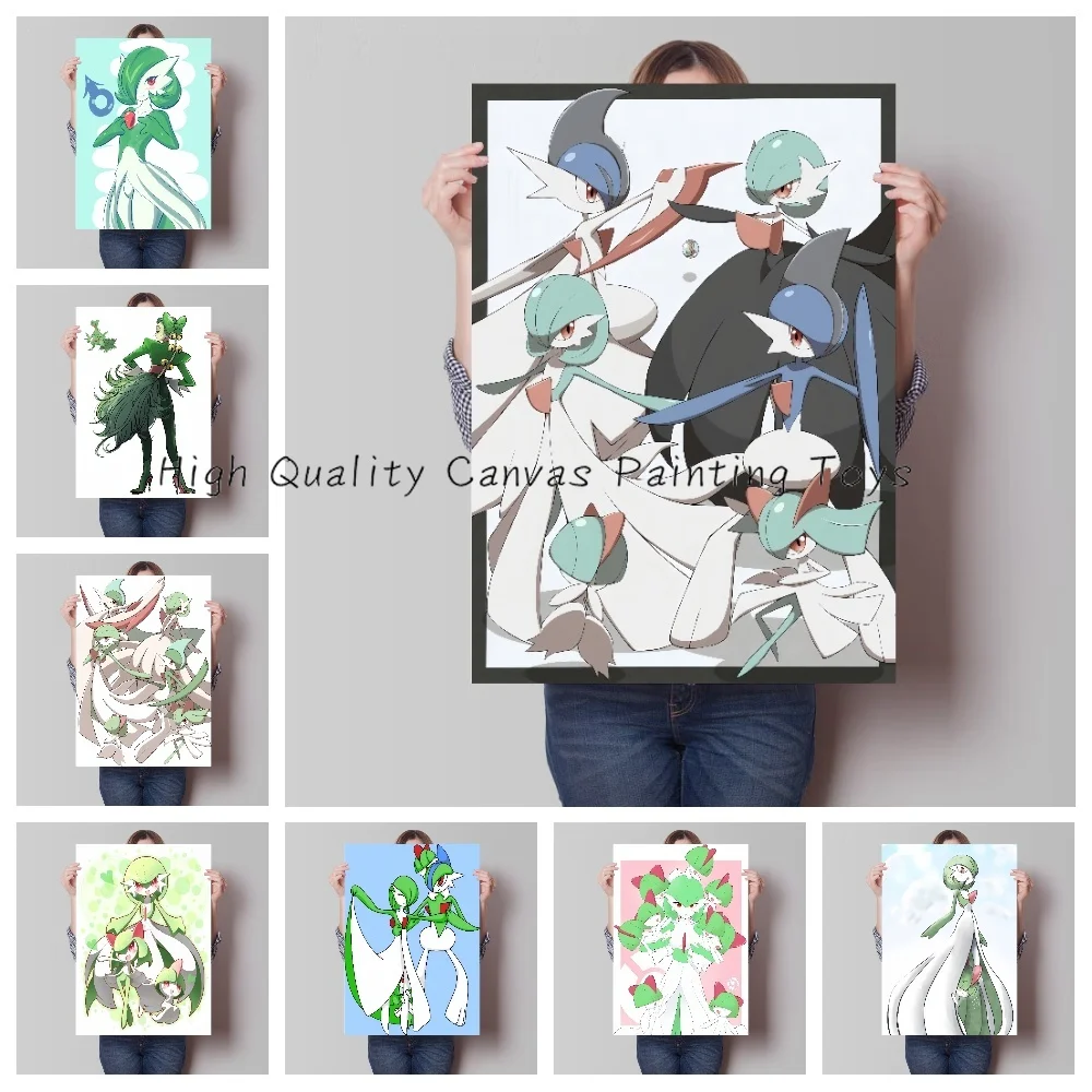 Poster Vintage Dipinti Decorativi Figure Anime Ralts Kirlia Gardevoir Gallade Pokemon Art Sfondo Murale Home Deco