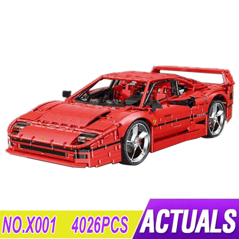Tecnico X001 Rosso Super Sportscar F40 Compatibile Moc-140629 Blocchi Di Costruzione Per Auto Mattoni Puzzle Educativi Giocattoli Regali Di Compleanno